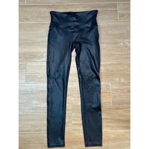 SPANX Faux Leather Leggings High Waisted‎ Black L/G Large Comfortable Stylish